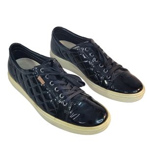 Shoes Ecco Ecco Soft Quilted Tie Ecco Shoes Ecco Soft Black